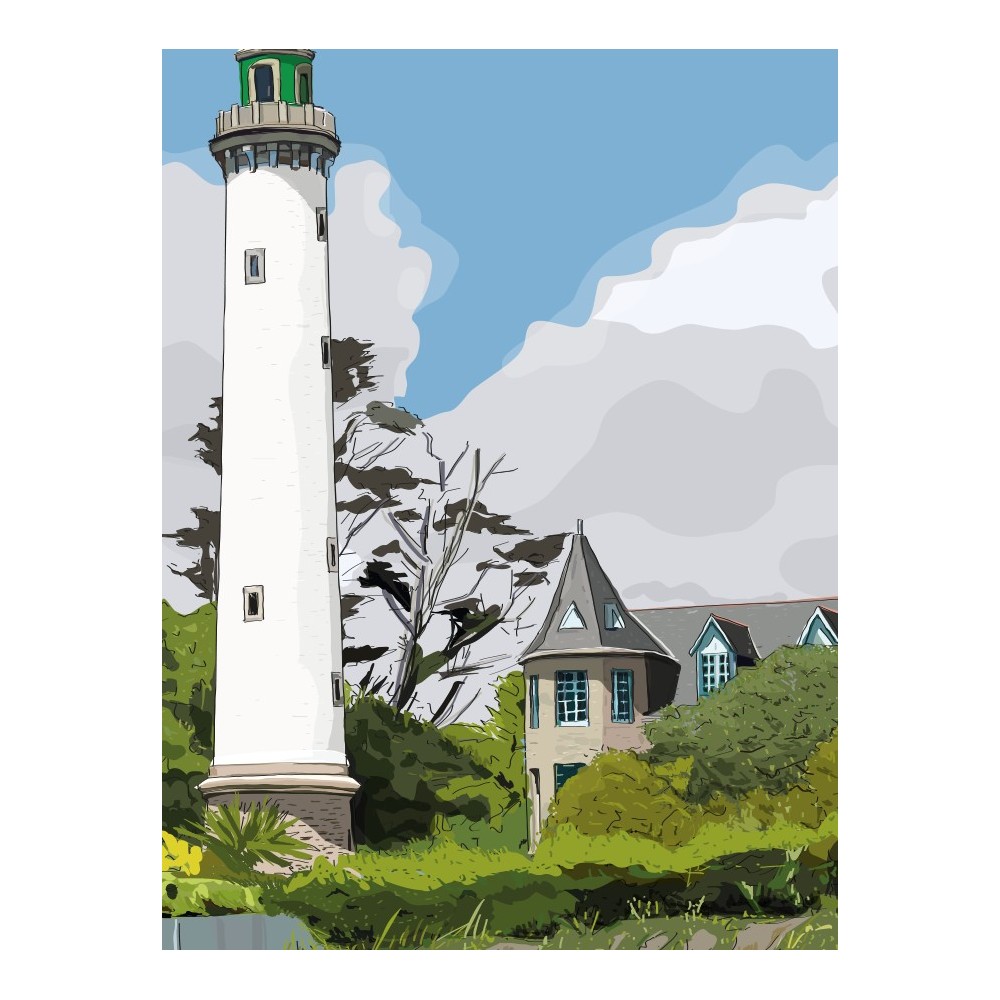Illustration du phare de la Pyramide à Bénodet - Copyright Gwendal Hasson