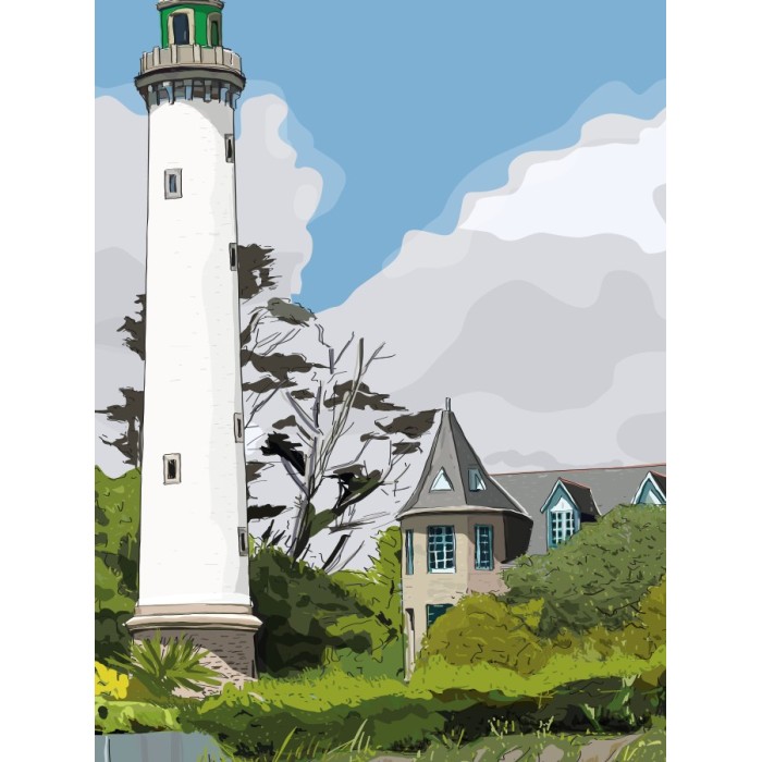 Illustration du phare de la Pyramide à Bénodet - Copyright Gwendal Hasson