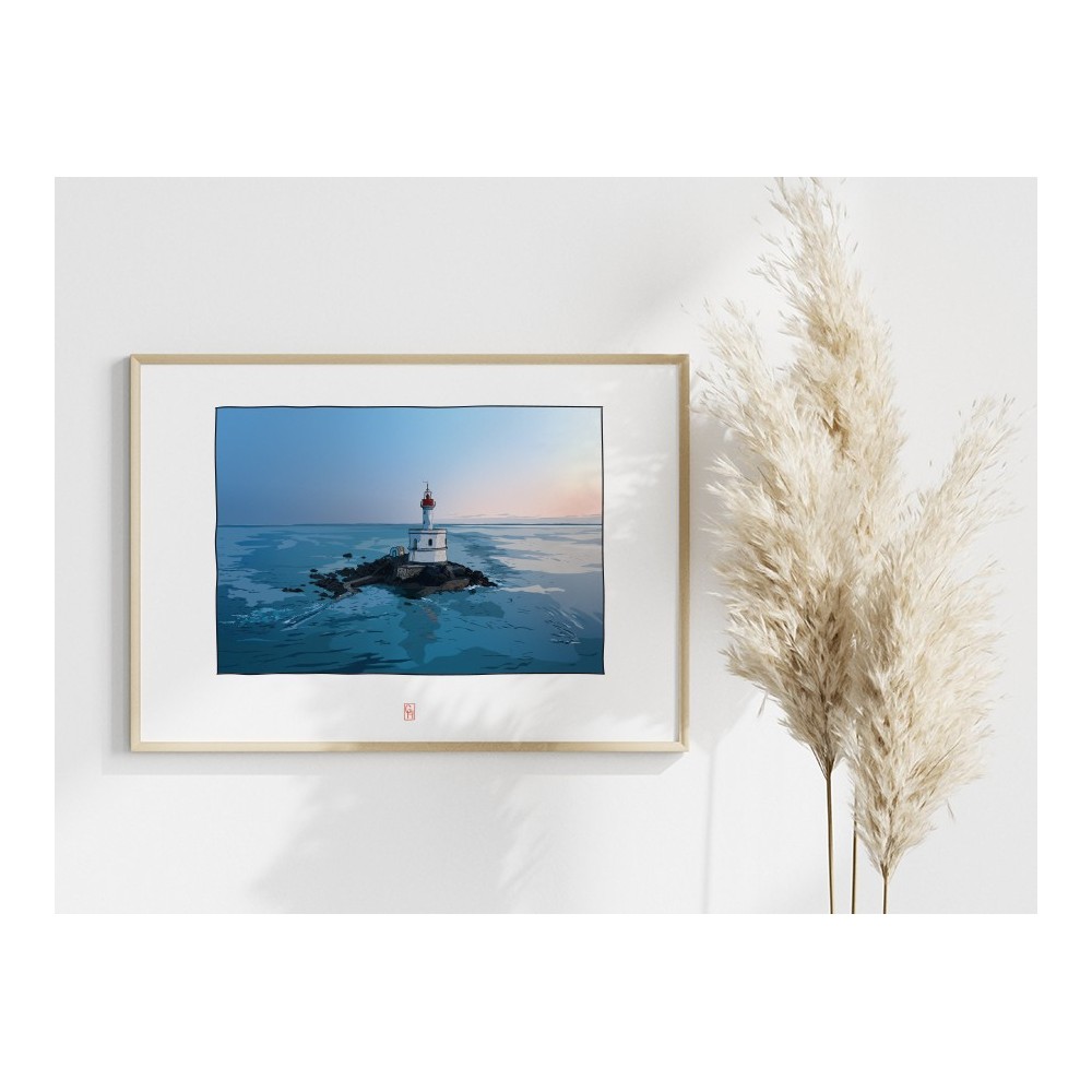 Illustration du Phare de la Teignouse, Baie de Quiberon. Copyright Gwendal Hasson