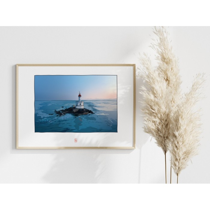 Illustration du Phare de la Teignouse, Baie de Quiberon. Copyright Gwendal Hasson