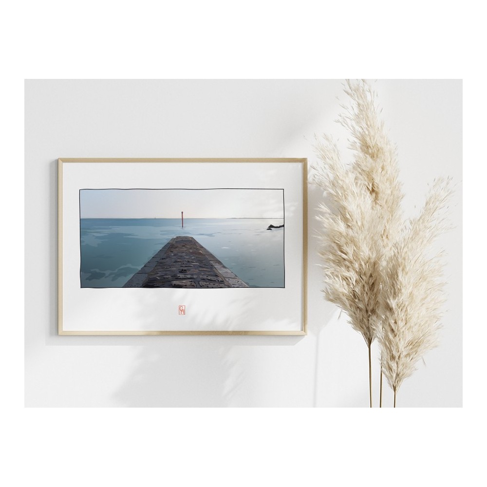 Illustration de la cale du Yacht-club de Carnac. Copyright Gwendal Hasson