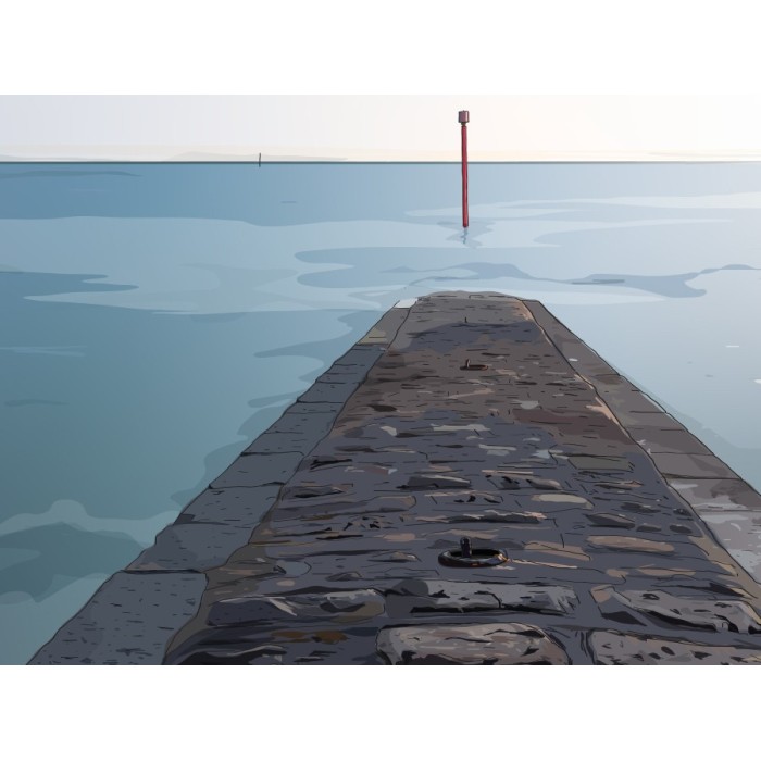 Illustration de la cale du Yacht-club de Carnac. Copyright Gwendal Hasson