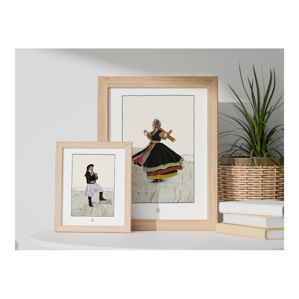 Illustration d'un sonneur bigouden. Copyright Gwendal Hasson