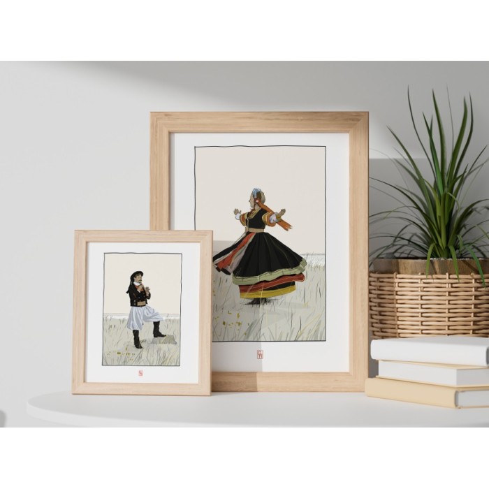 Illustration d'un sonneur bigouden. Copyright Gwendal Hasson