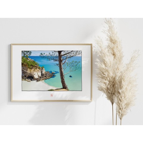 Illustration de la plage de l'île Vierge, Crozon - Copyright Gwendal Hasson 2