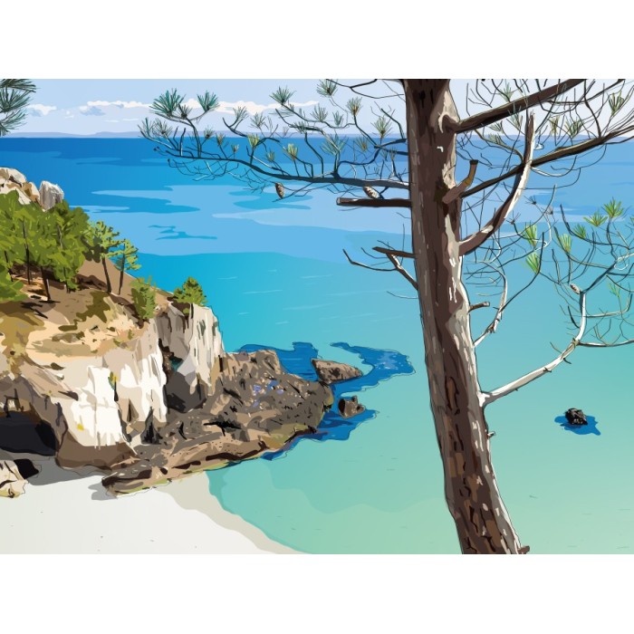 Illustration de la plage de l'île Vierge, Crozon - Copyright Gwendal Hasson