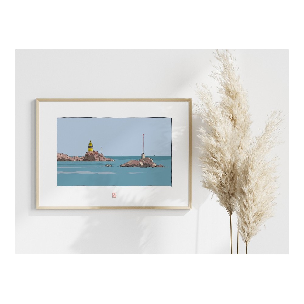 Illustration de la balise Men Joliguet, île de Bréhat - Copyright Gwendal Hasson