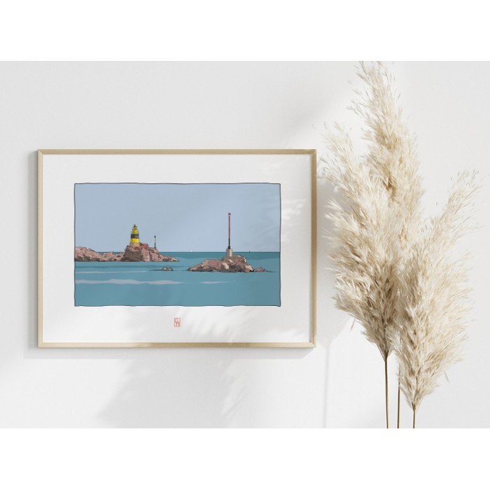 Illustration de la balise Men Joliguet, île de Bréhat - Copyright Gwendal Hasson