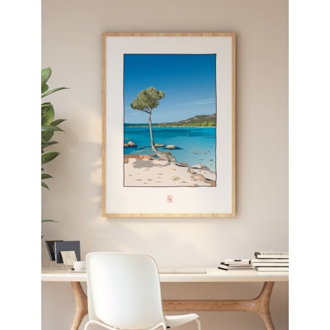 Illustration de la plage de Palombaggia, Porto-Vecchio, Corse du sud - Copyright Gwendal Hasson 2