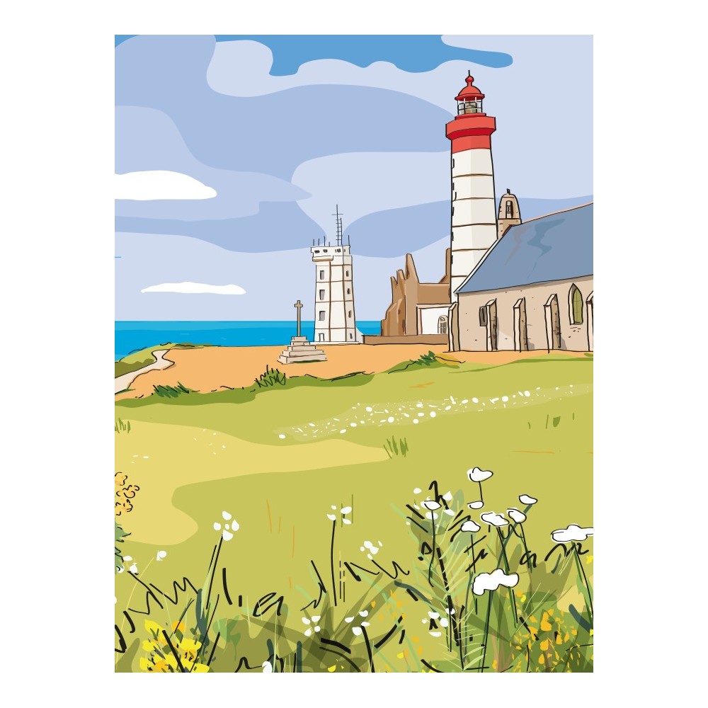 Illustration de la Pointe Saint-Mathieu, Plougonvelin. Copyright Gwendal Hasson