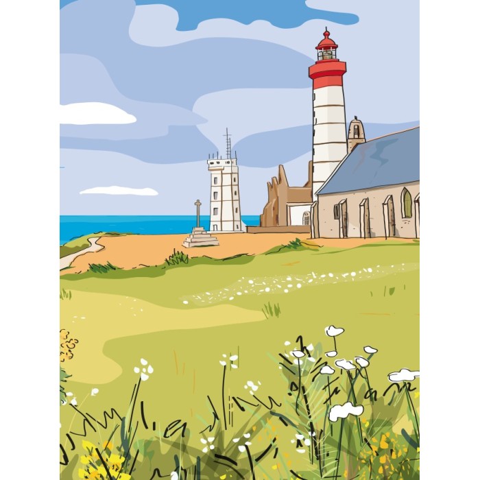 Illustration de la Pointe Saint-Mathieu, Plougonvelin. Copyright Gwendal Hasson