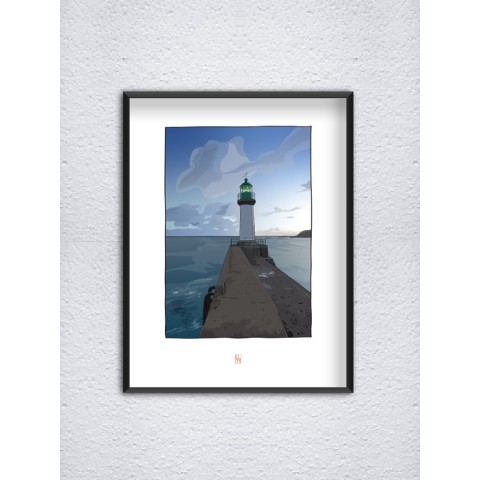 Illustration du phare tribord de Port-Tudy sur l'île de Groix - Copyright Gwendal Hasson 2