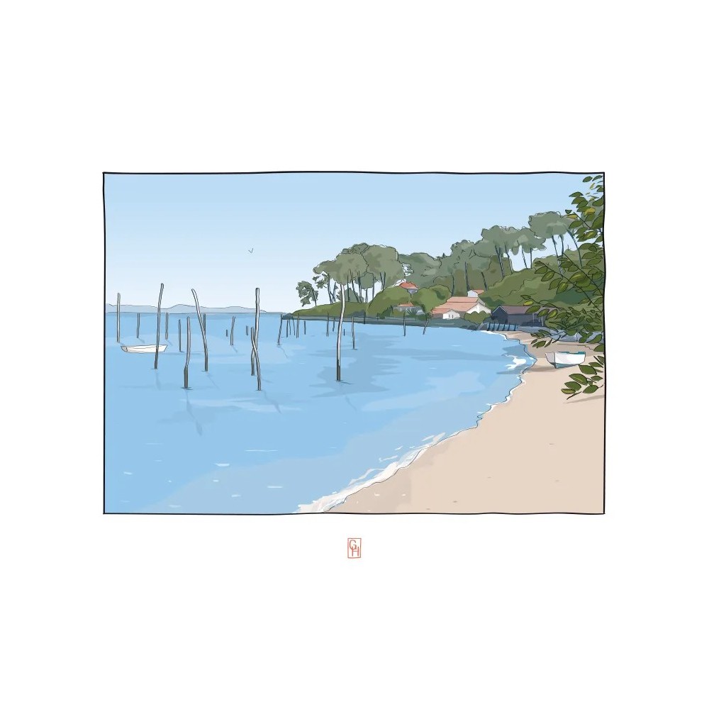 Illustration de la plage de la pointe aux chevaux, Cap-Ferret