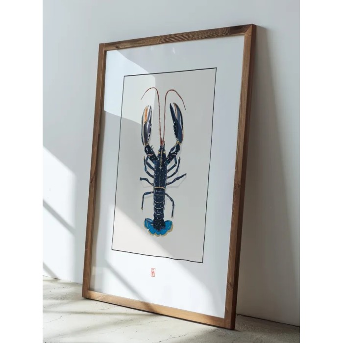 Encadrement Illustration d'un homard bleu de Bretagne