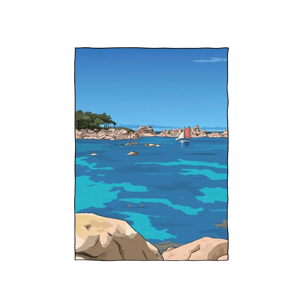 Illustration de la Côte de Granit Rose dans les côtes d'Armor
