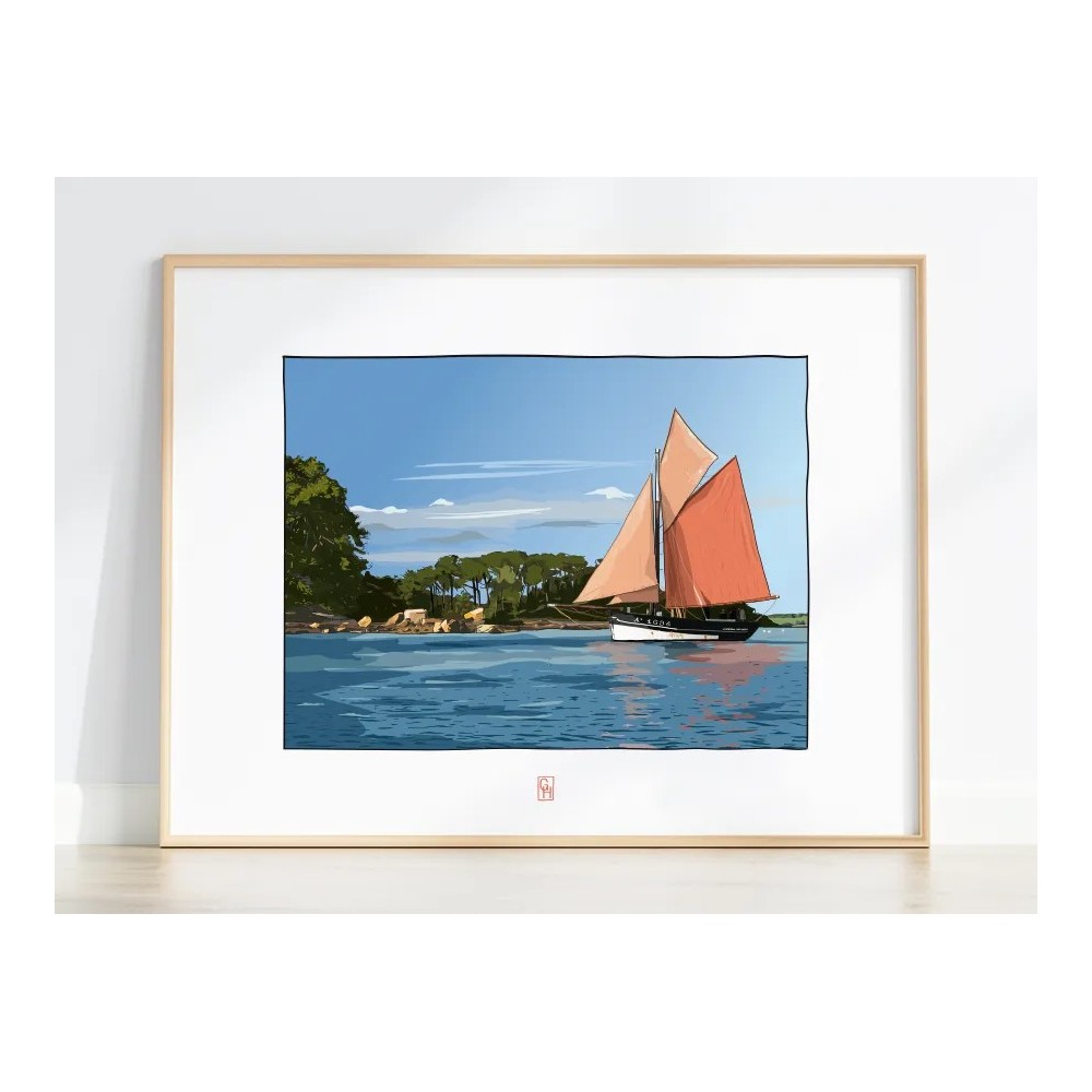 Golfe du Morbihan, dessin du Corbeau des Mers