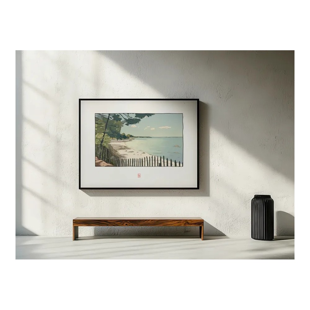 mise en situation d'un dessin de Beg-Meil et du Cap-Coz