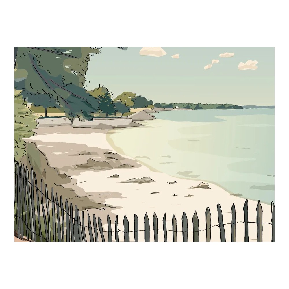 zoom sur le dessin du chemin côtier de Beg-Meil à Cap Coz