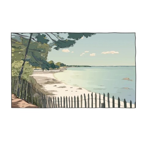 Dessin du chemin côtier de Beg-Meil à Cap Coz