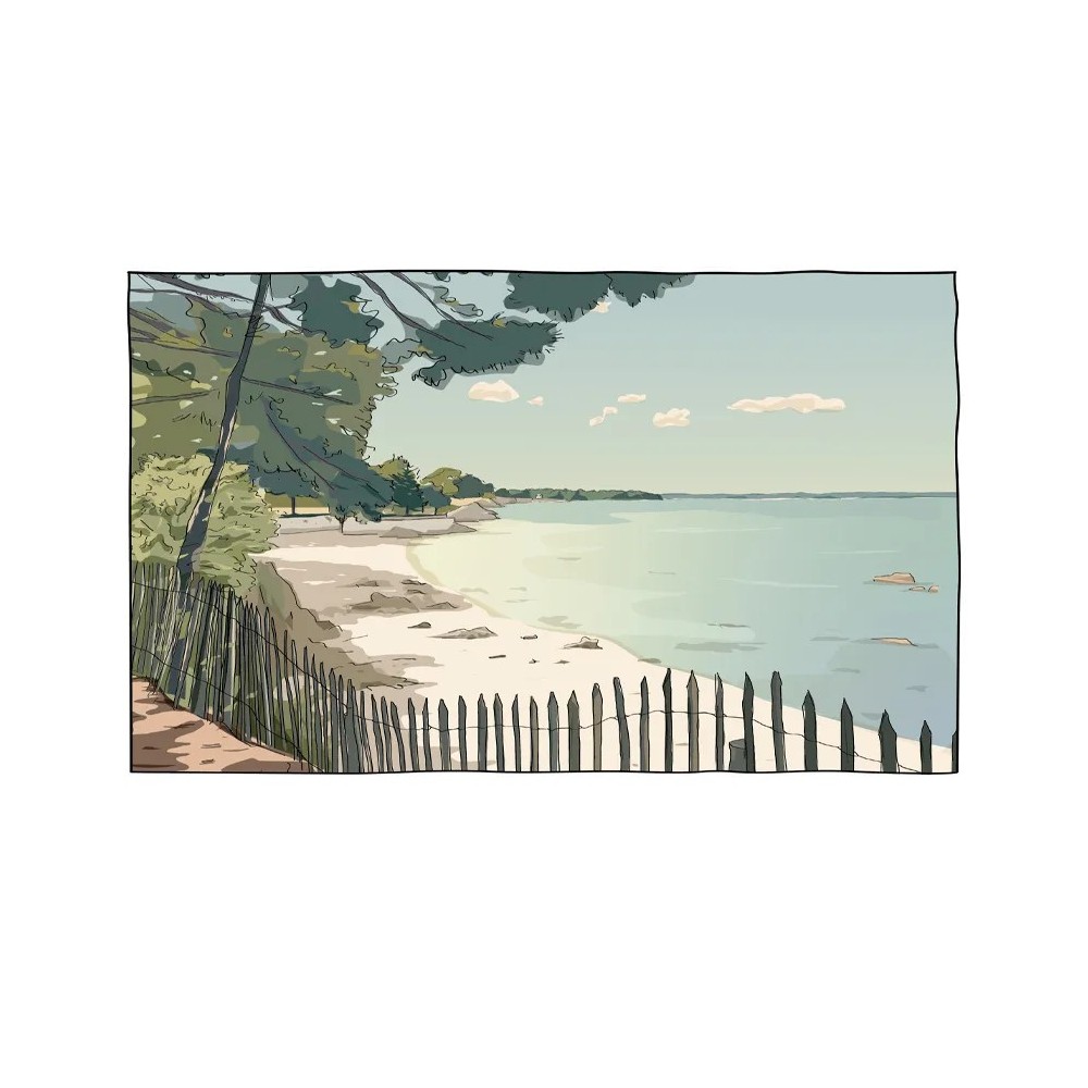 Dessin du chemin côtier de Beg-Meil à Cap Coz