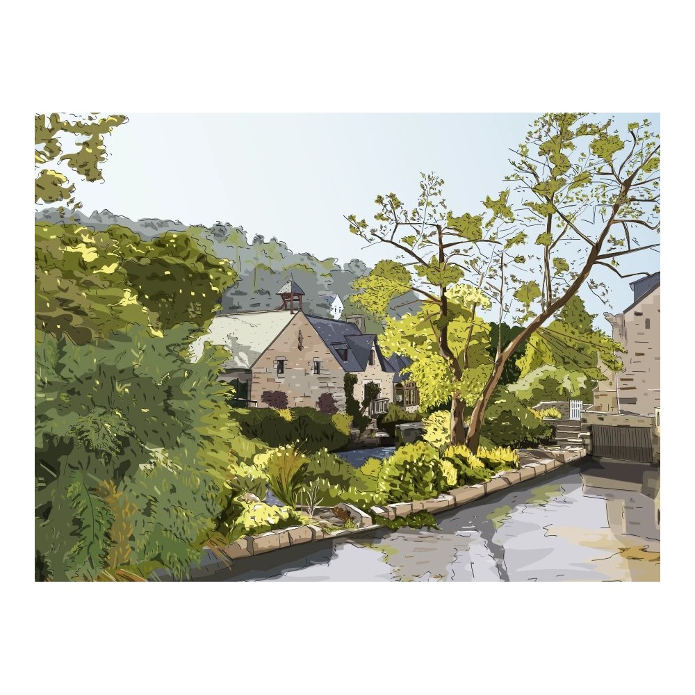 Dessin du Moulin de Rosmadec à Pont-Aven, la cité des peintres