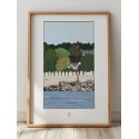 Illustration de la plage et des cabines de Port-Manech