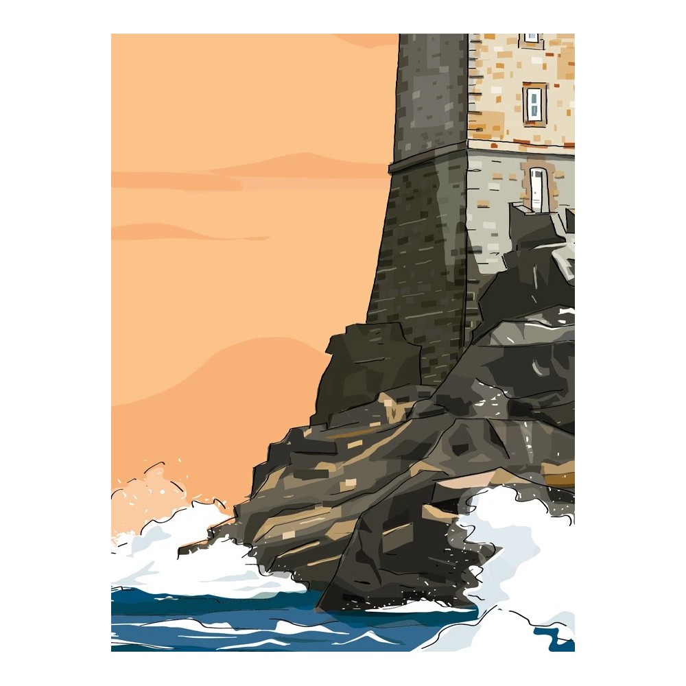 zoom sur l'illustration du phare de la Vieille