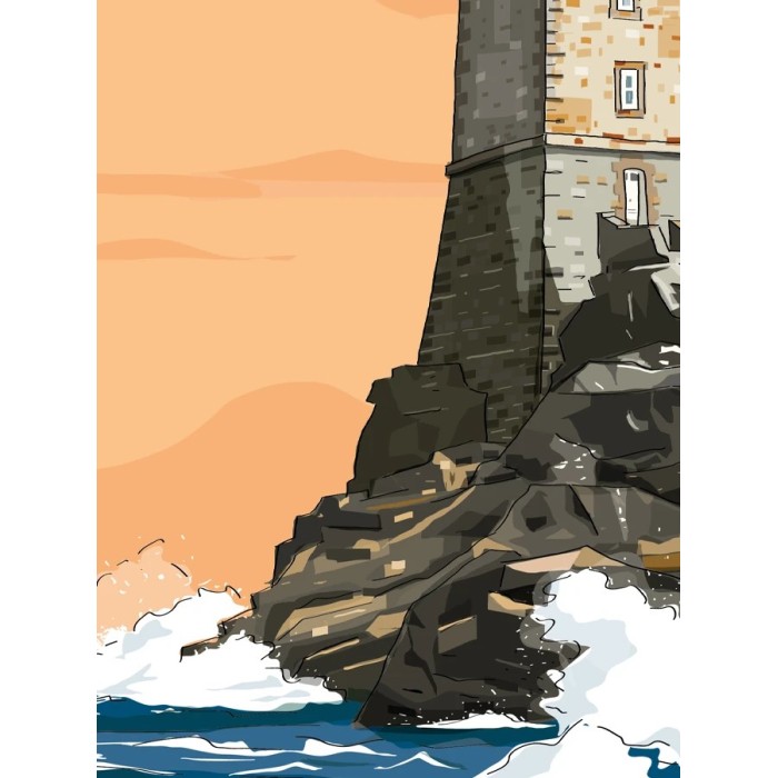 zoom sur l'illustration du phare de la Vieille
