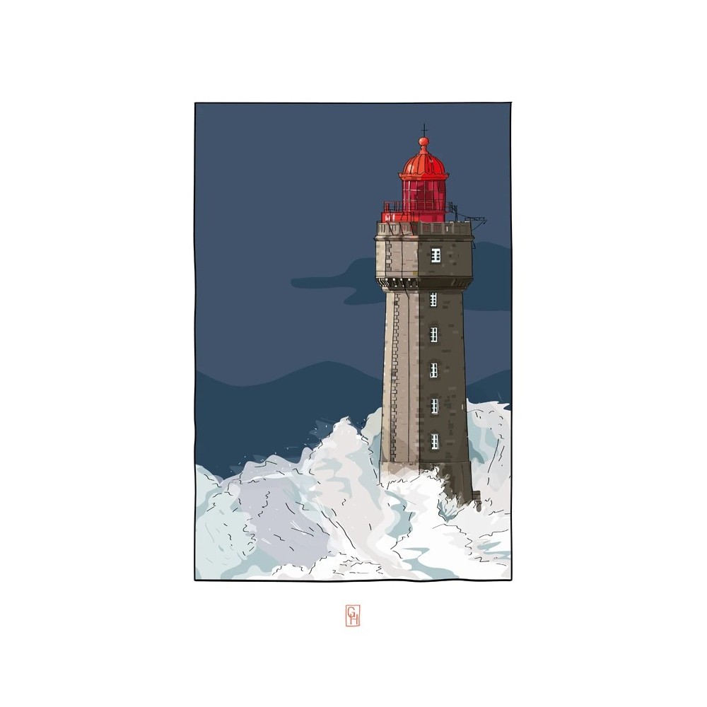Dessin du phare de la Jument