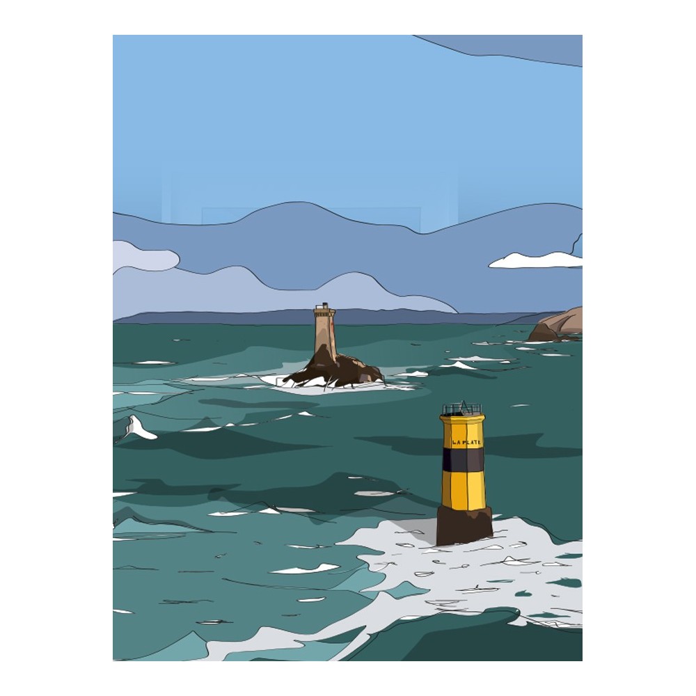 Pointe du Raz, phare de la Vieille et de sa balise la plate