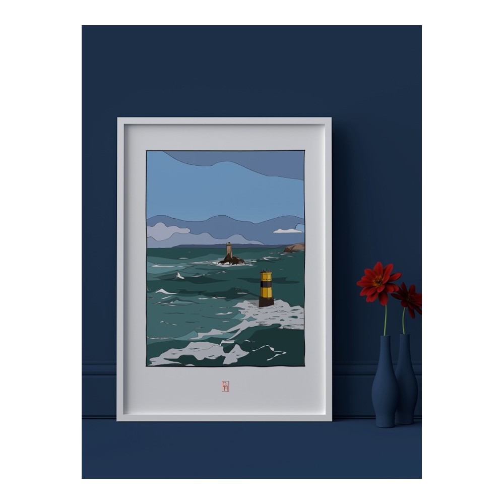 Pointe du Raz, phare de la Vieille et de sa balise la plate