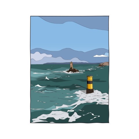 Illustration numérotée de la Pointe du Raz