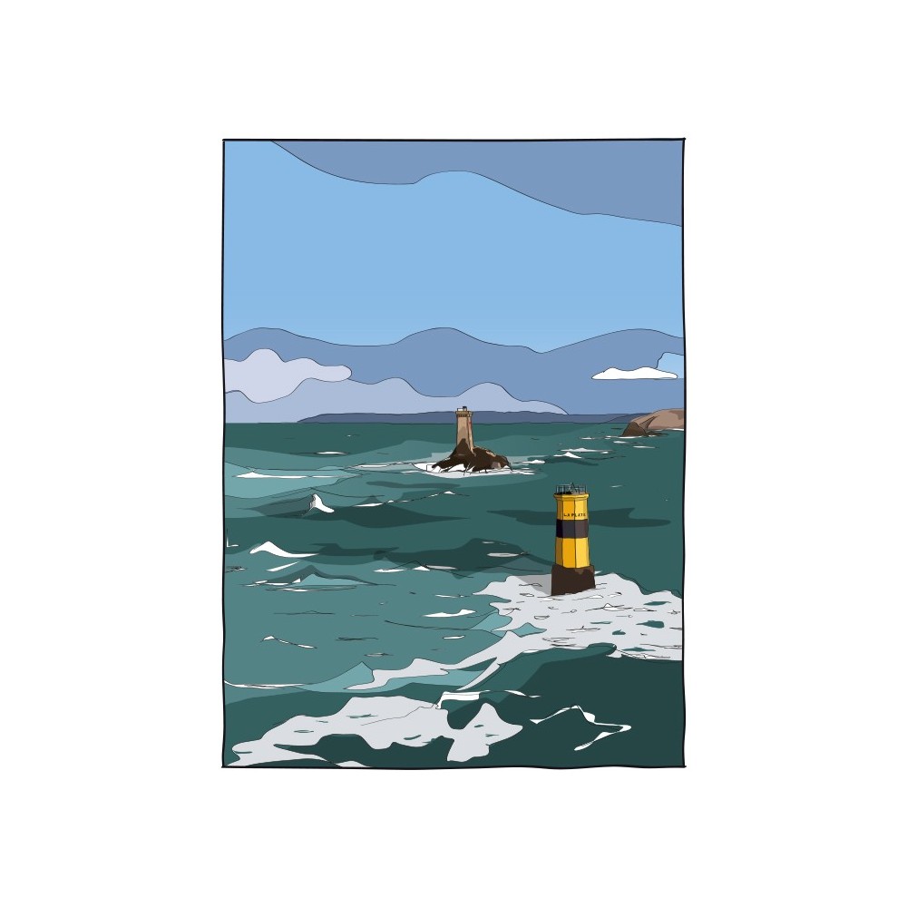 Illustration numérotée de la Pointe du Raz