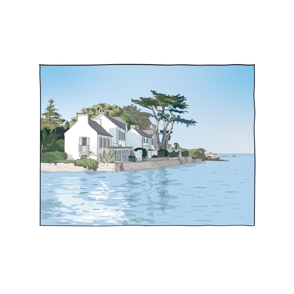 Illustration numérotée, Marée haute à Brignogan