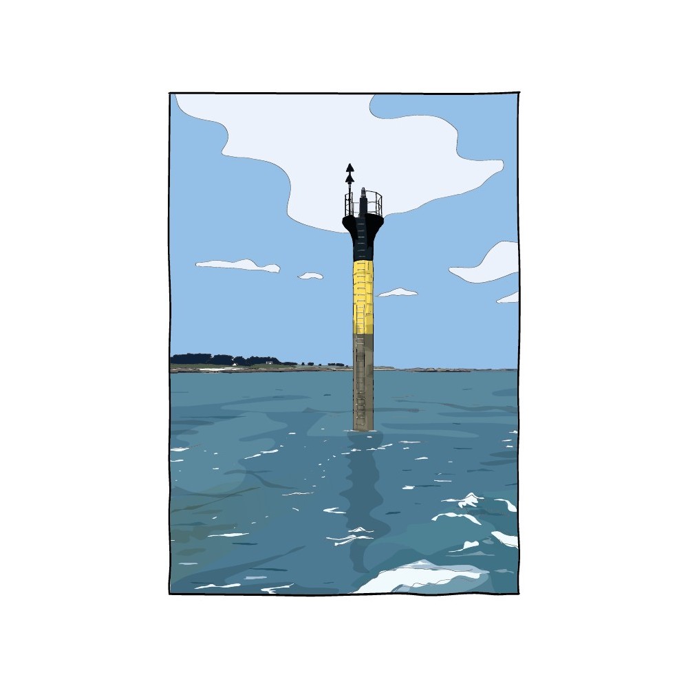 Illustration de la Cardinale Nord de l'embarcadère de Roscoff, vers l'île de Batz