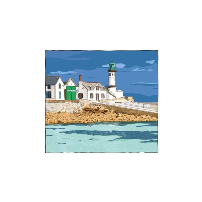 Illustration du port de Men Brial, île de Sein