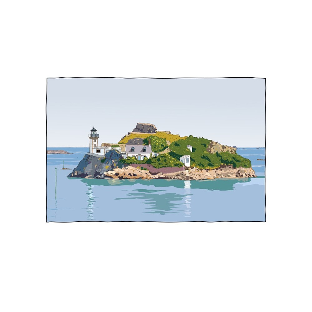 Illustration de l'île Louët, baie de Carantec