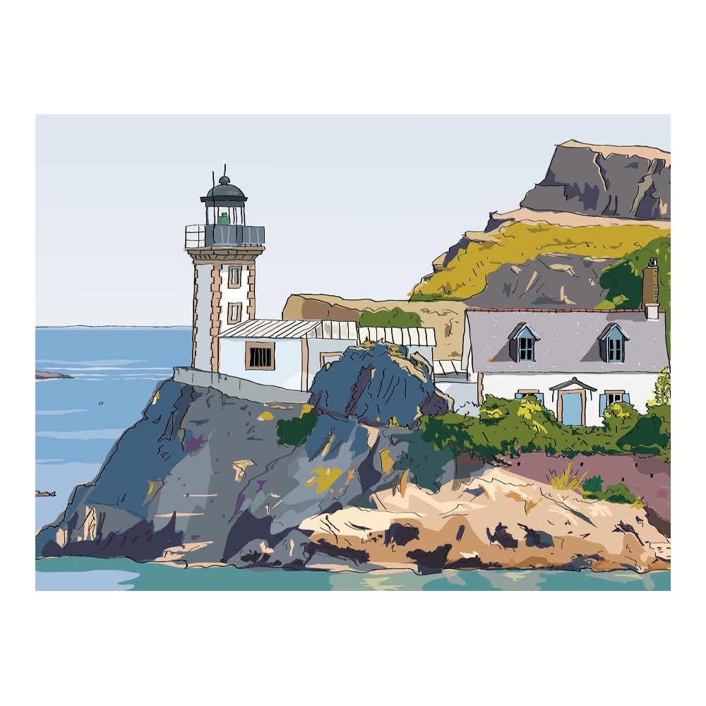 Illustration de l'île Louët, baie de Carantec