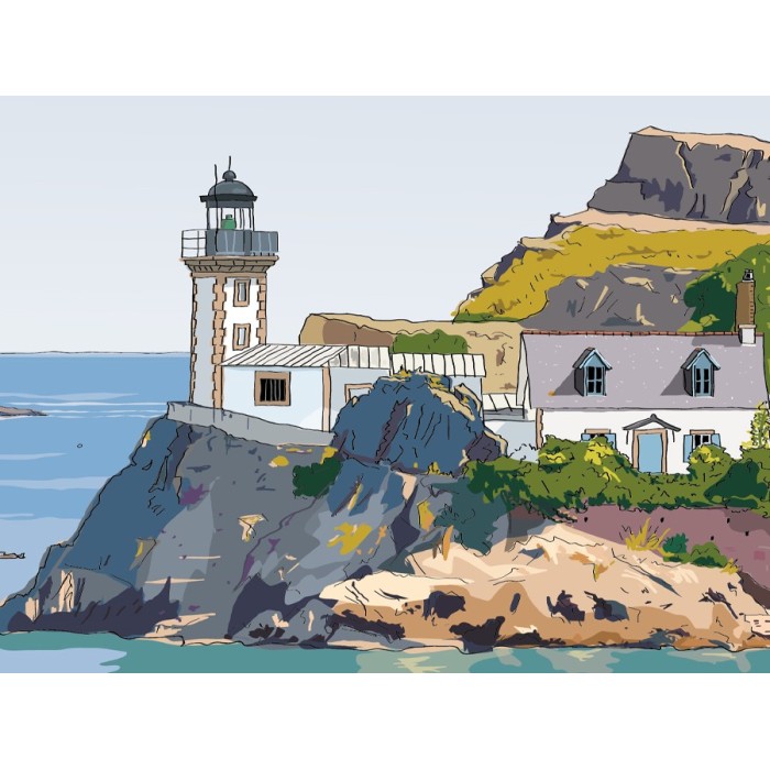 Illustration de l'île Louët, baie de Carantec