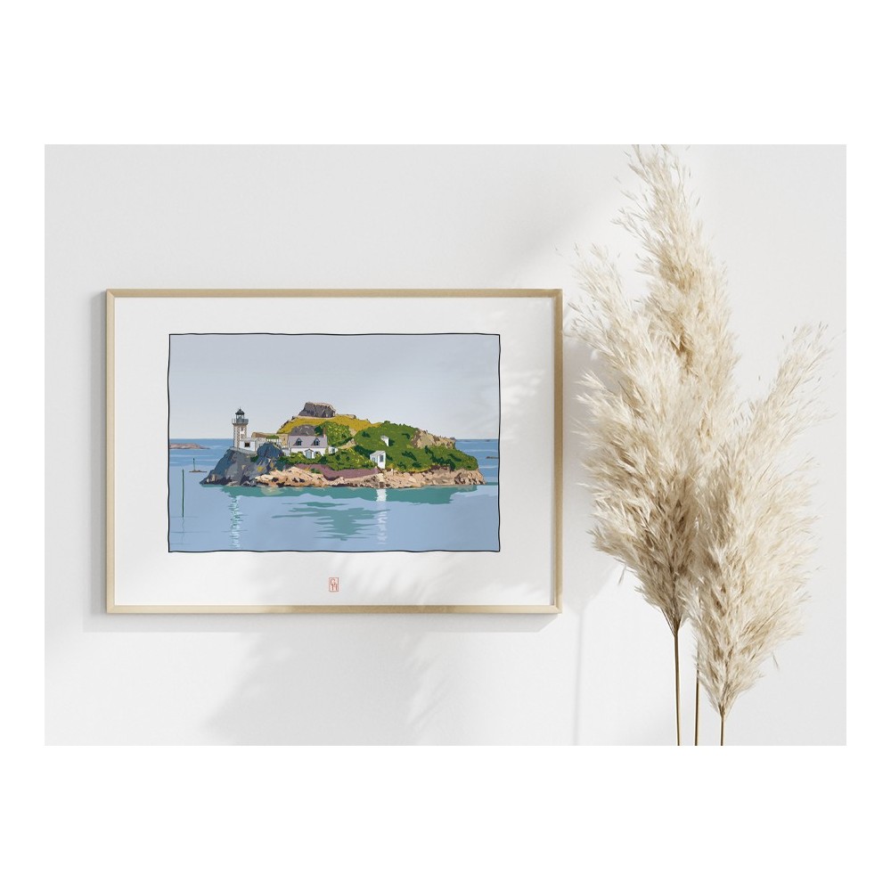 Illustration de l'île Louët, baie de Carantec