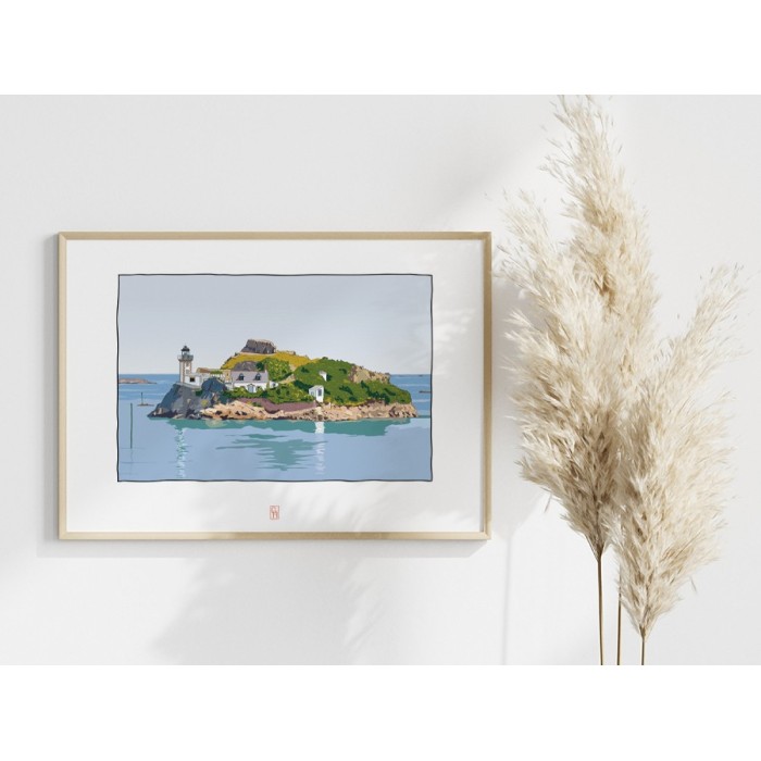Illustration de l'île Louët, baie de Carantec